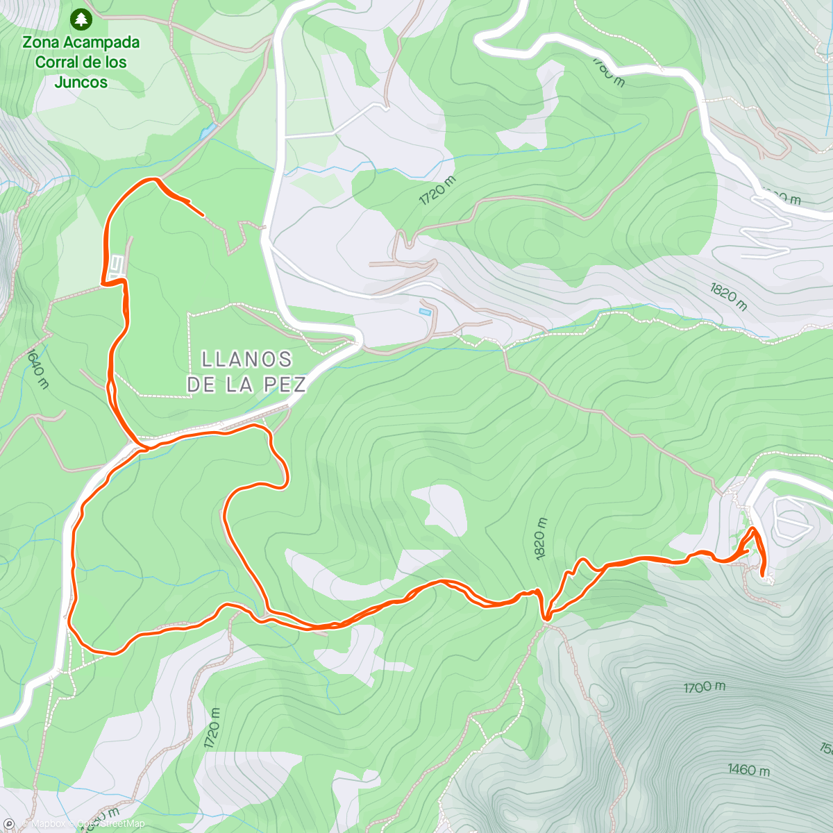 Map of the activity, Pico de las Nieves
