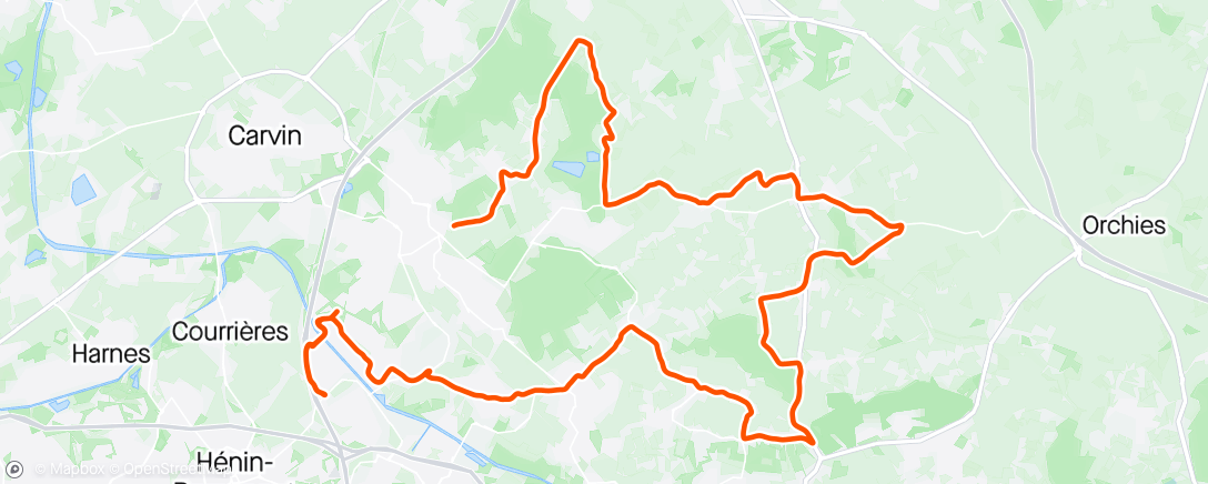 Map of the activity, 34#34 Circuit de Mons en Pévèle après 3h30 de tennis au matin ☀️🔥#cramé