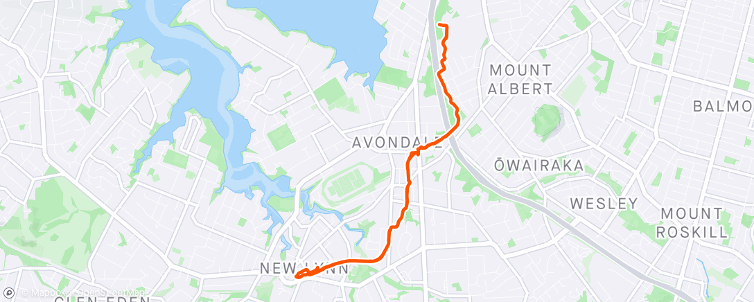 Map of the activity, New Lynn to Waterview with Sham
