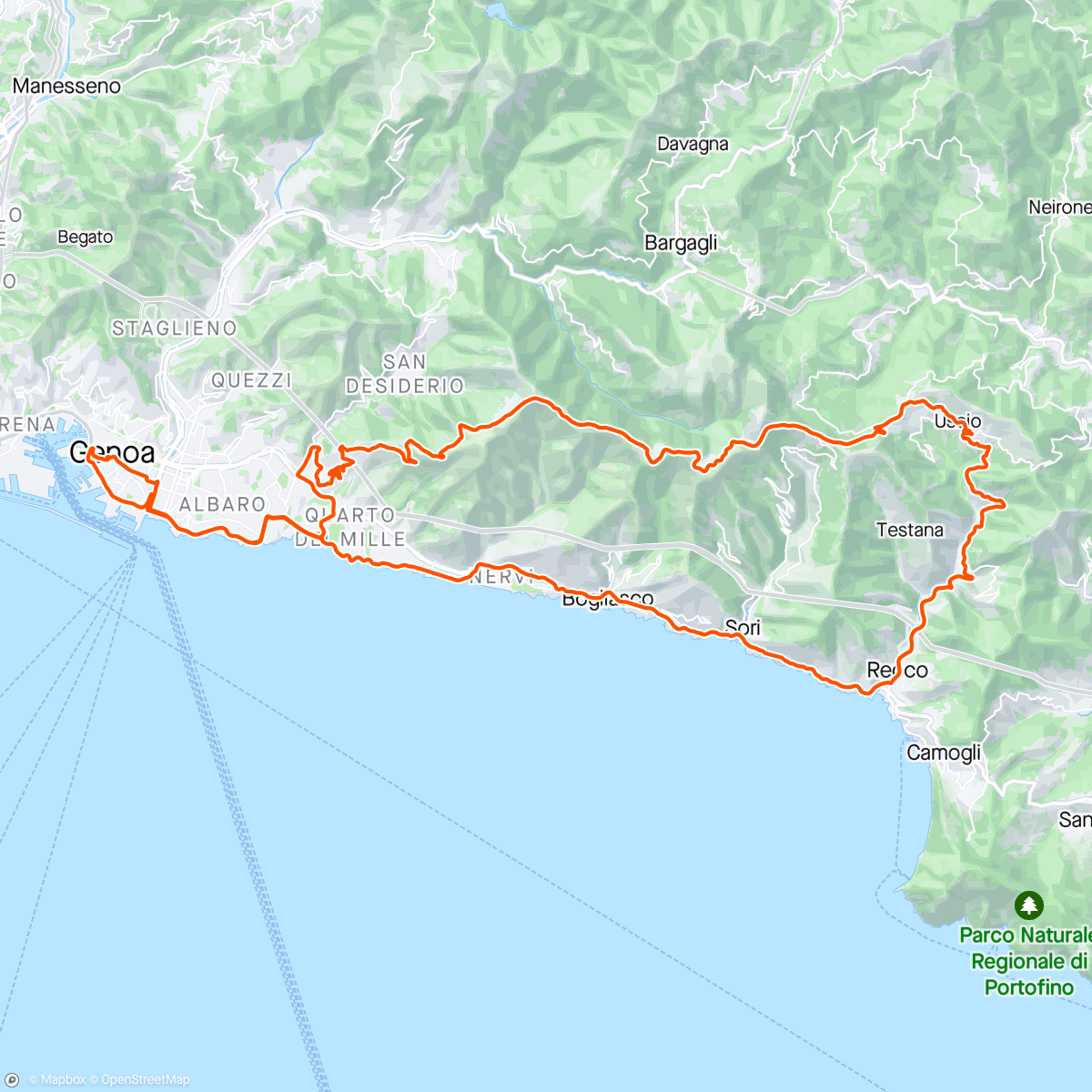 Карта физической активности (Monti e Mare)