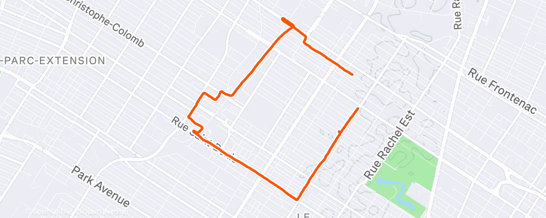 Map of the activity, Morning Run