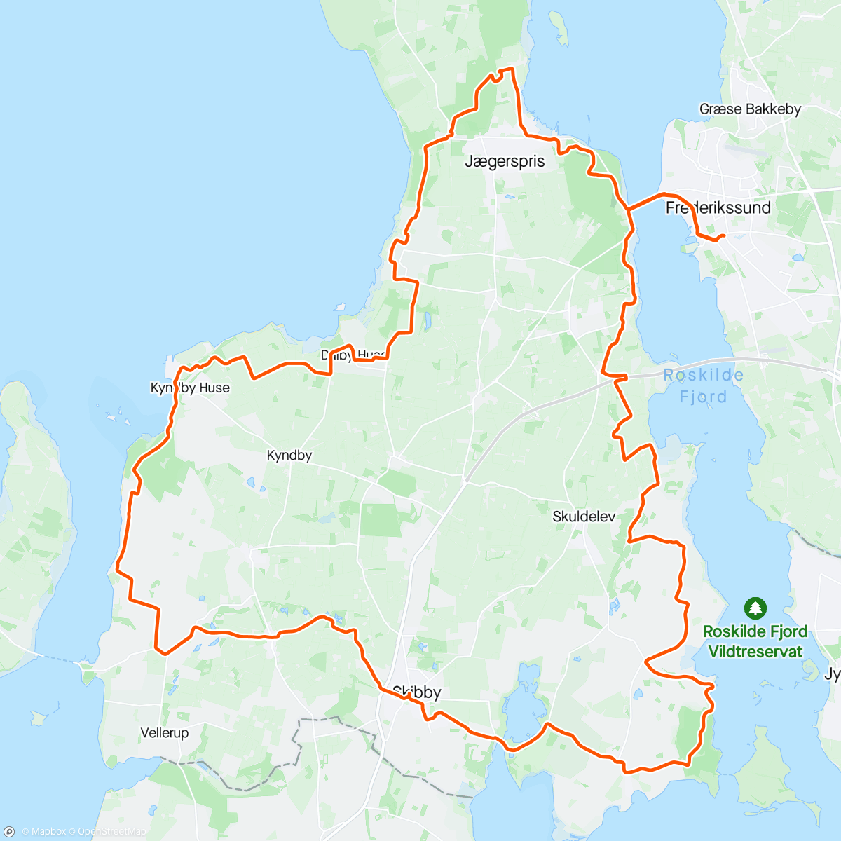 Map of the activity, Hornsherred rundt med Granit Tours🏆..flot natur og selskab😊