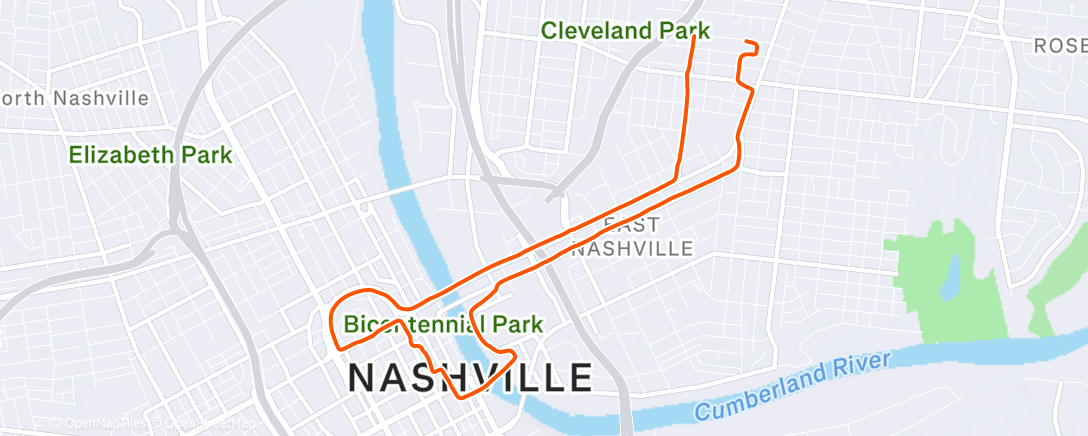 Map of the activity, Morning Run