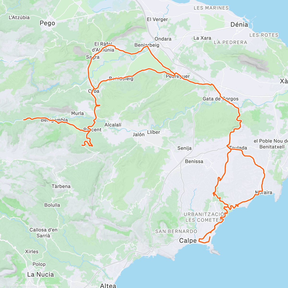 アクティビティ「Ciclismo」の地図