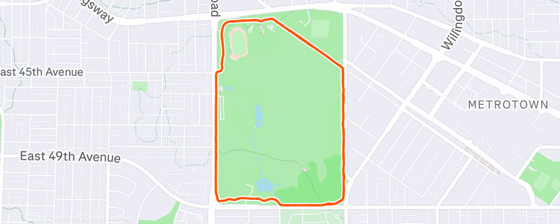 Map of the activity, Afternoon Run
