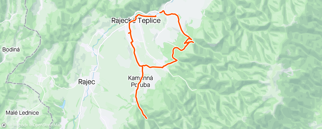 Map of the activity, on blu rocket roadbike