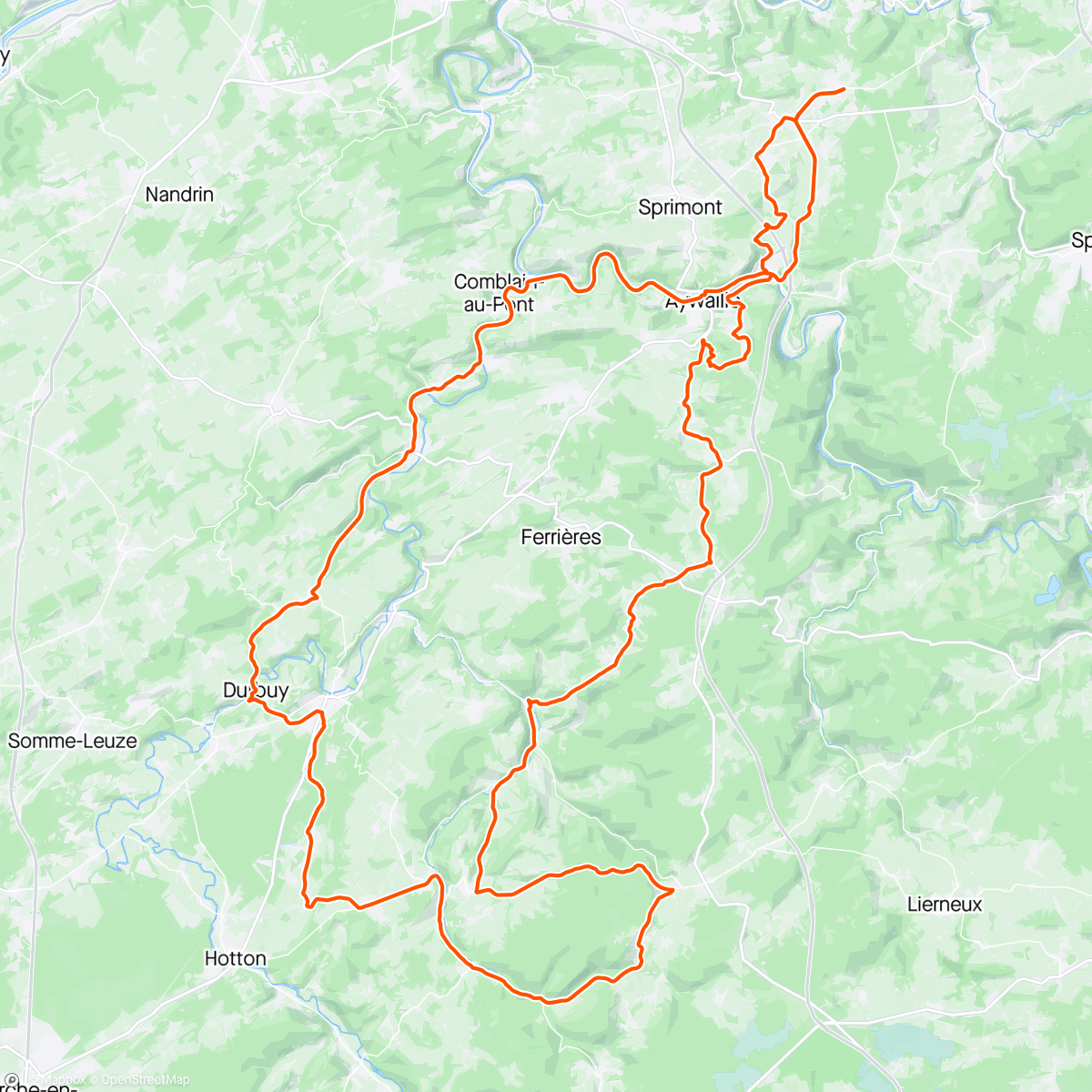 Map of the activity, Liège Baston Liège challenge 2024