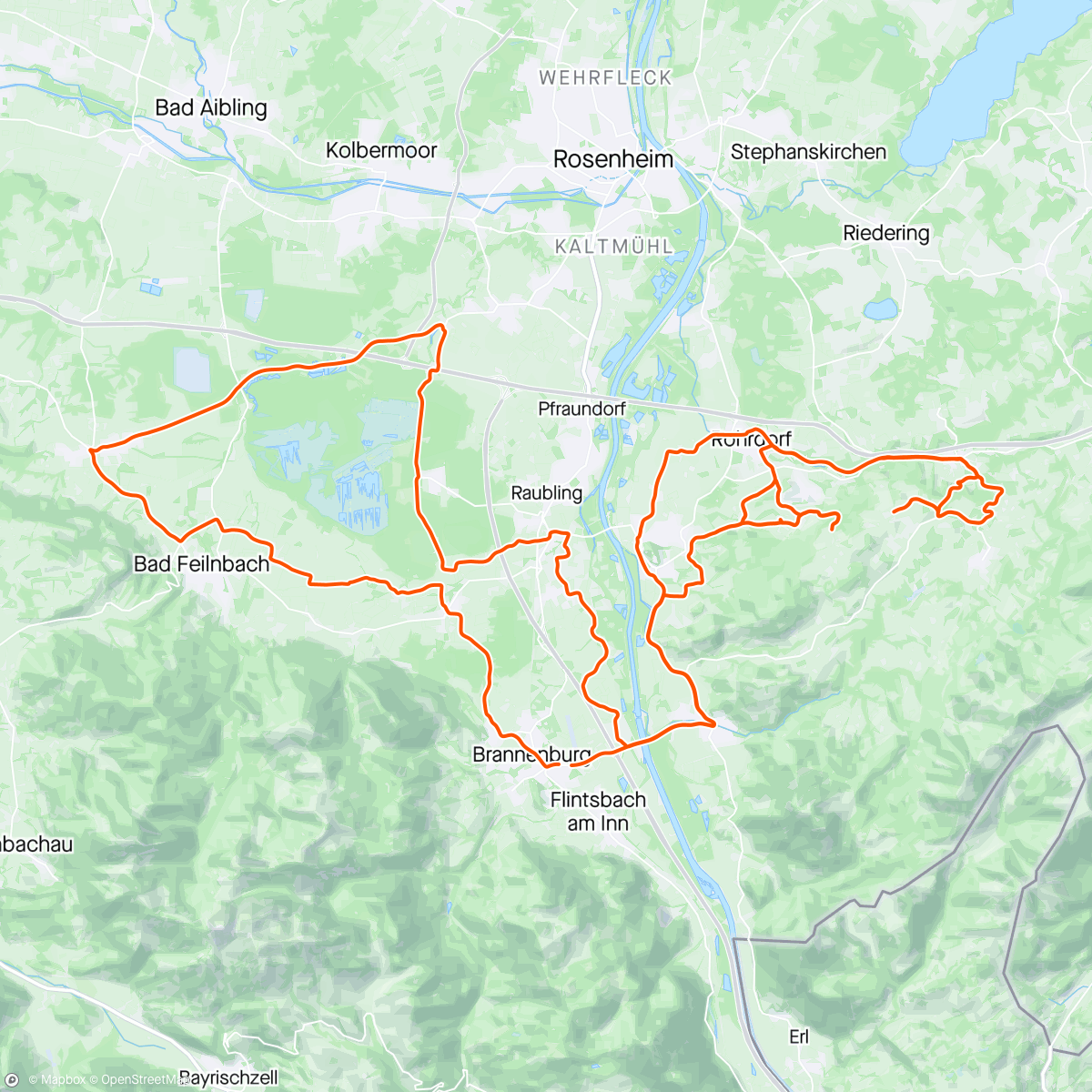 活动地图，Mountainbike-Fahrt zur Mittagszeit