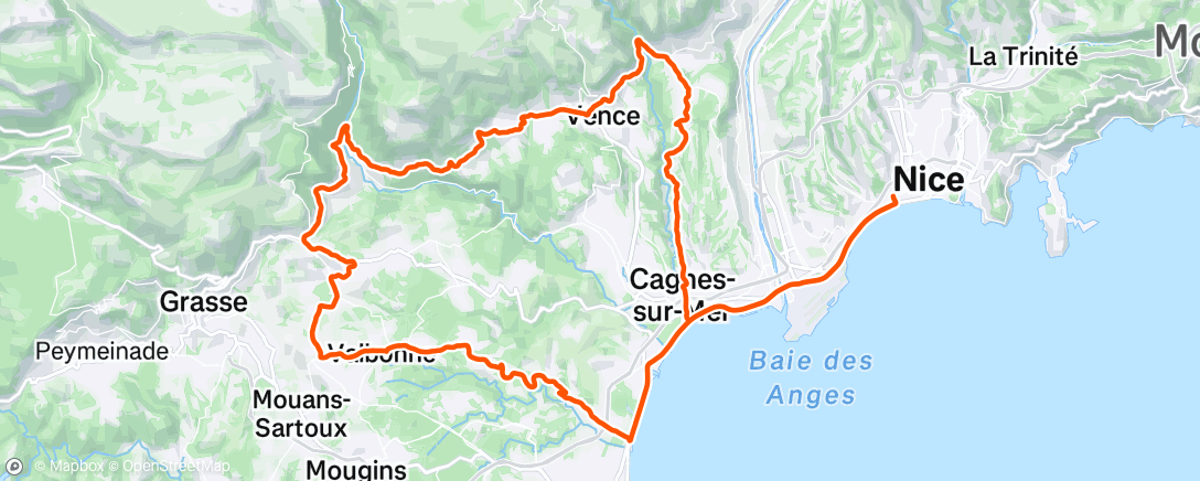 Map of the activity, Sortie vélo le matin