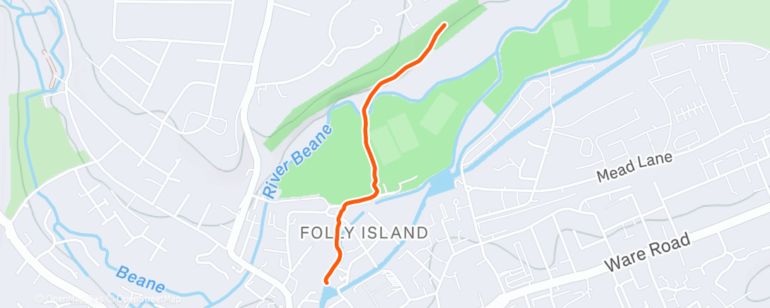 Map of the activity, Morning Walk