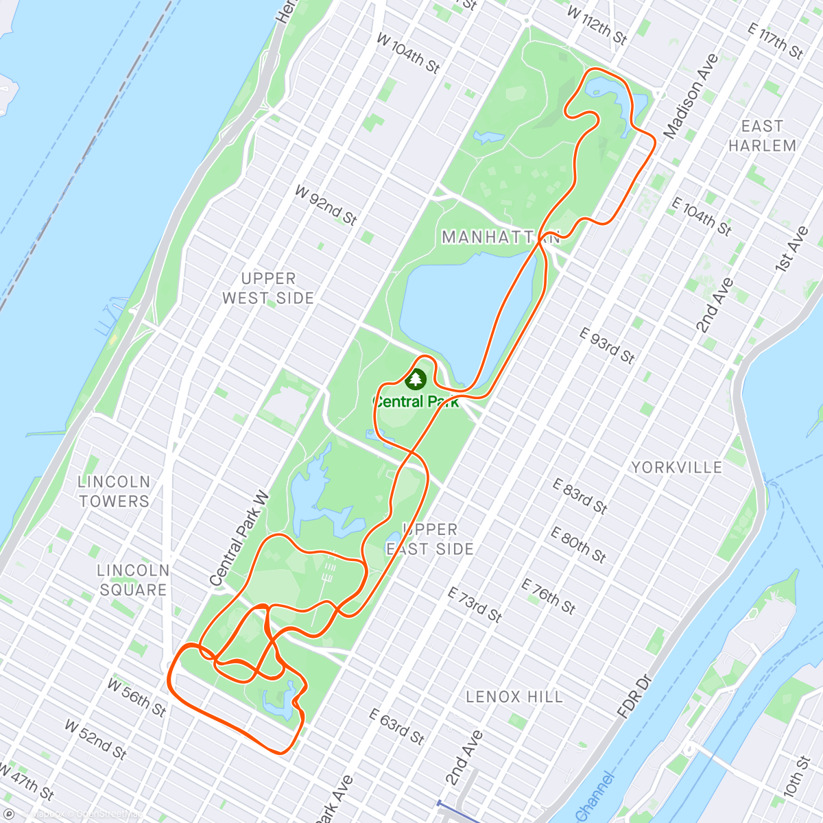 Mapa da atividade, Zwift - Rising Empire in New York