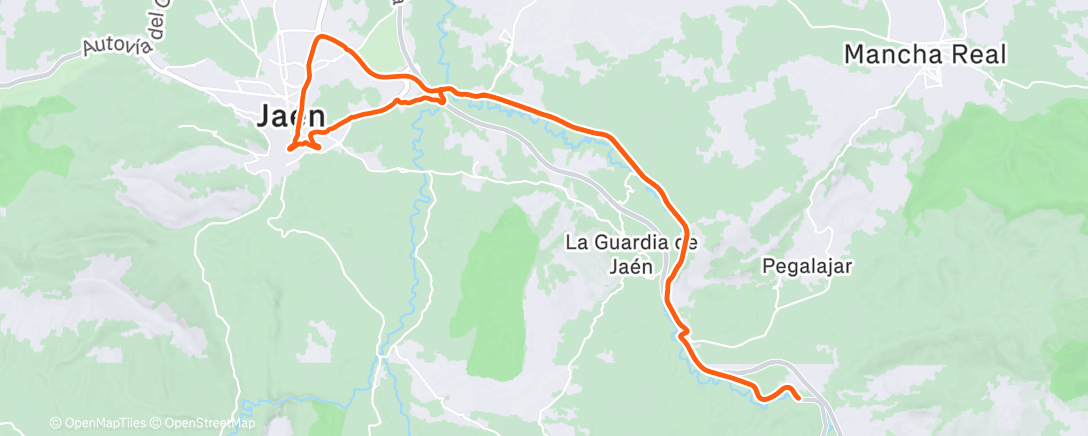 Map of the activity, Bicicleta por la tarde