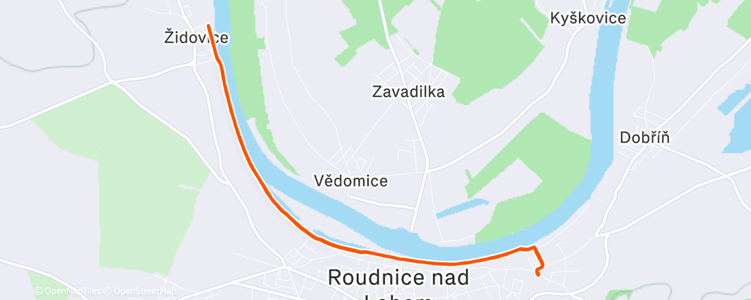 Map of the activity, Evening 10k Run