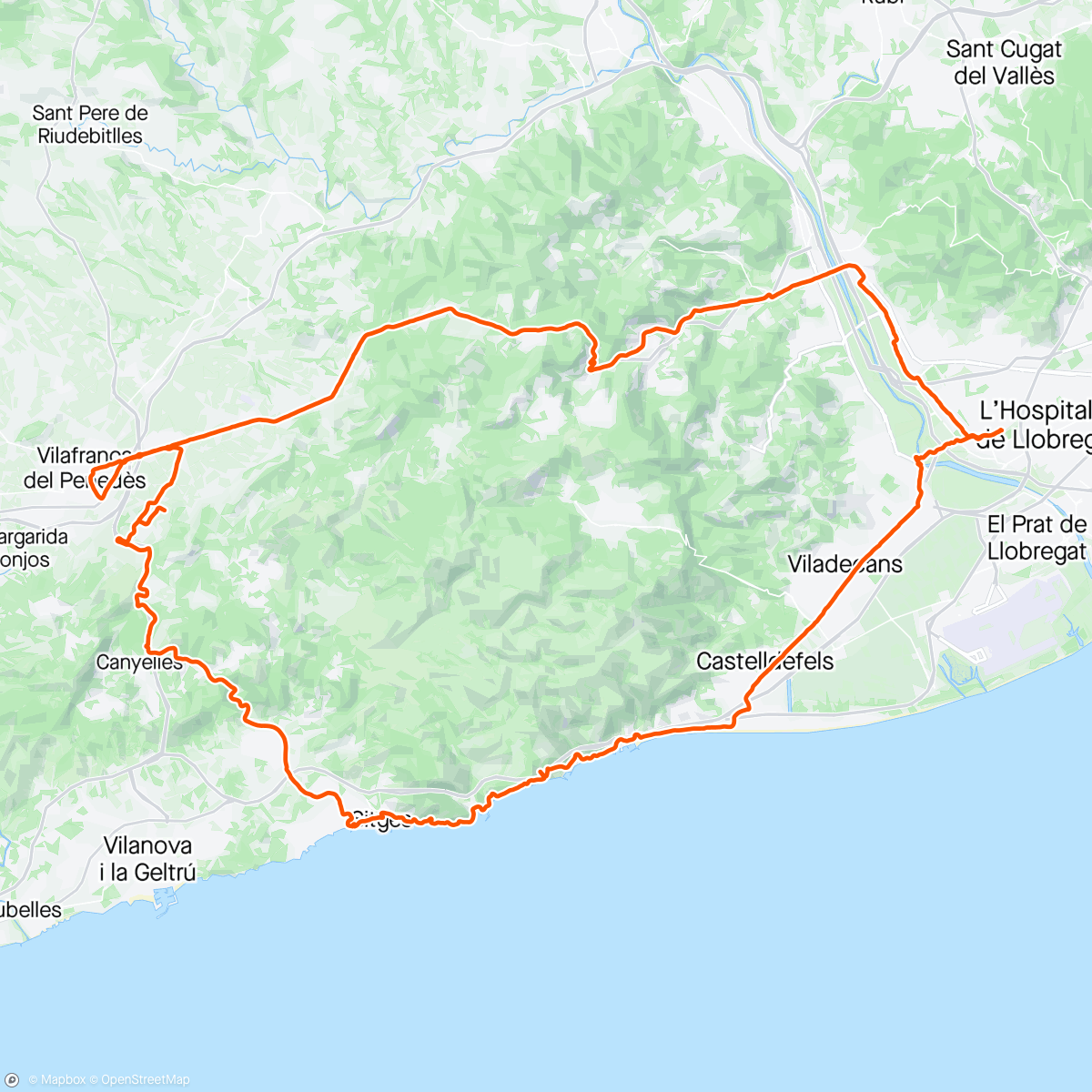 アクティビティ「Vilafranca - Sitges」の地図