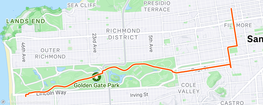 Map of the activity, Afternoon Ride