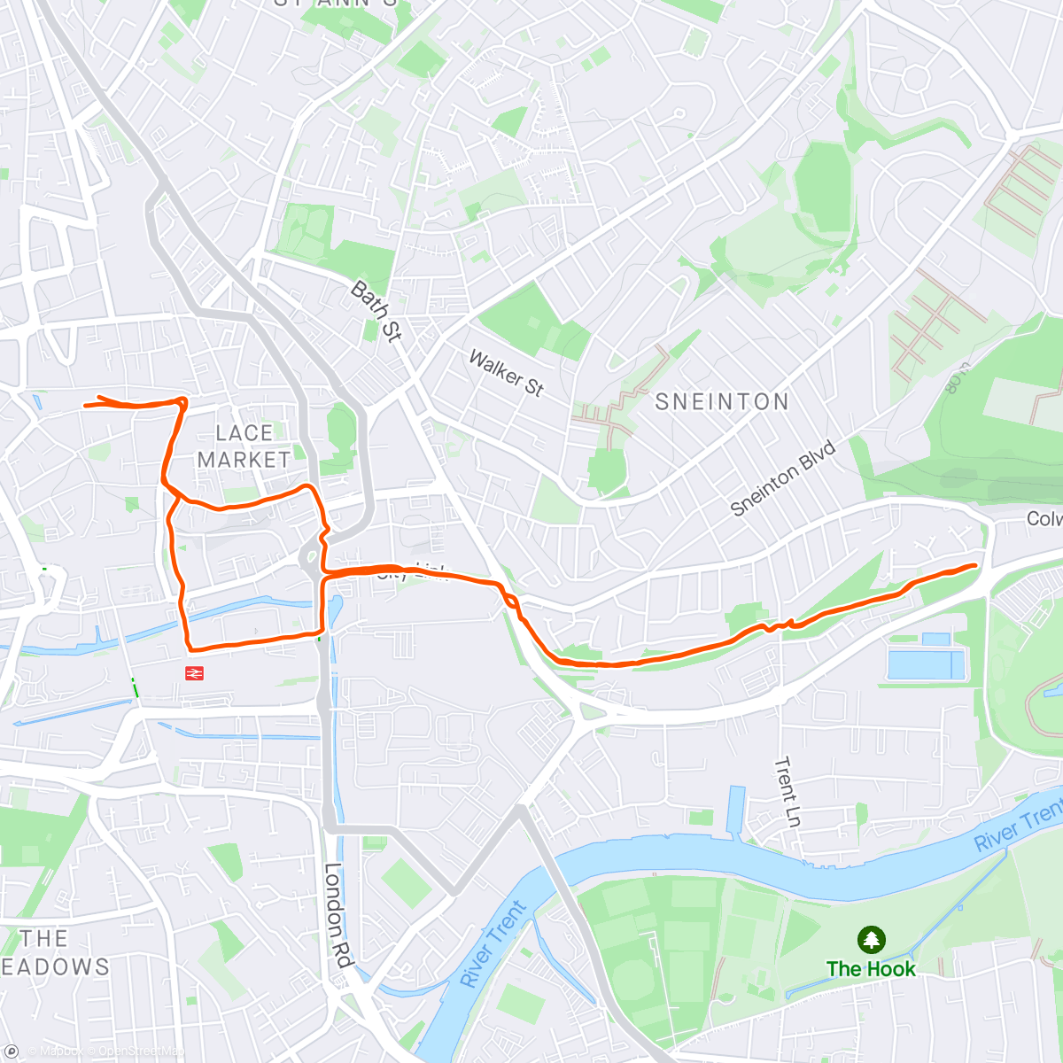 Map of the activity, Evening Run | SRG