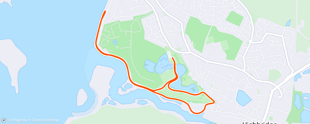 Map of the activity, BOSH Handicap 5k Race