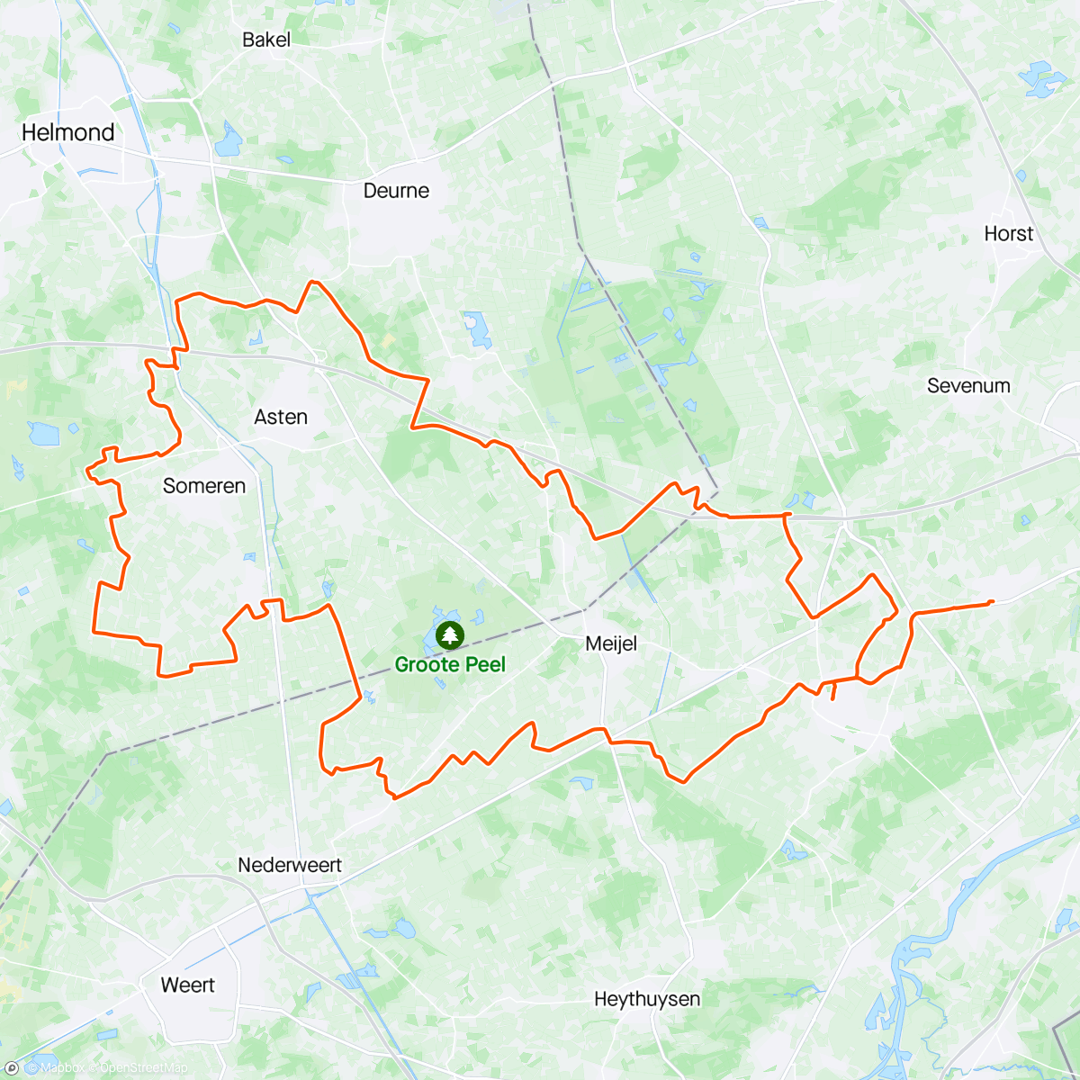 Map of the activity, Rondje Lierop.(met TC Everlo B1)