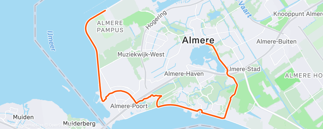 Карта физической активности (Kadencia Z2 ROUVY - Challenge Almere 54 km | Netherlands)