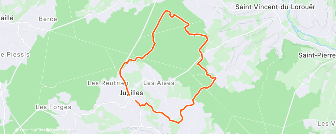 Map of the activity, Randonnée Forêt de Bercé Essai nouveau VTT Antoine 10 ans