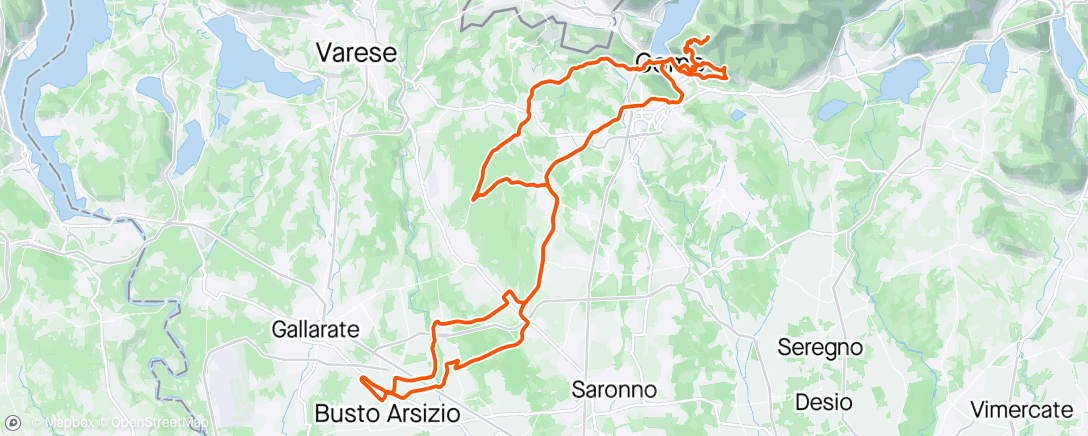 Map of the activity, Brunate - Cao - Civiglio - San Fermo - Pianbosco