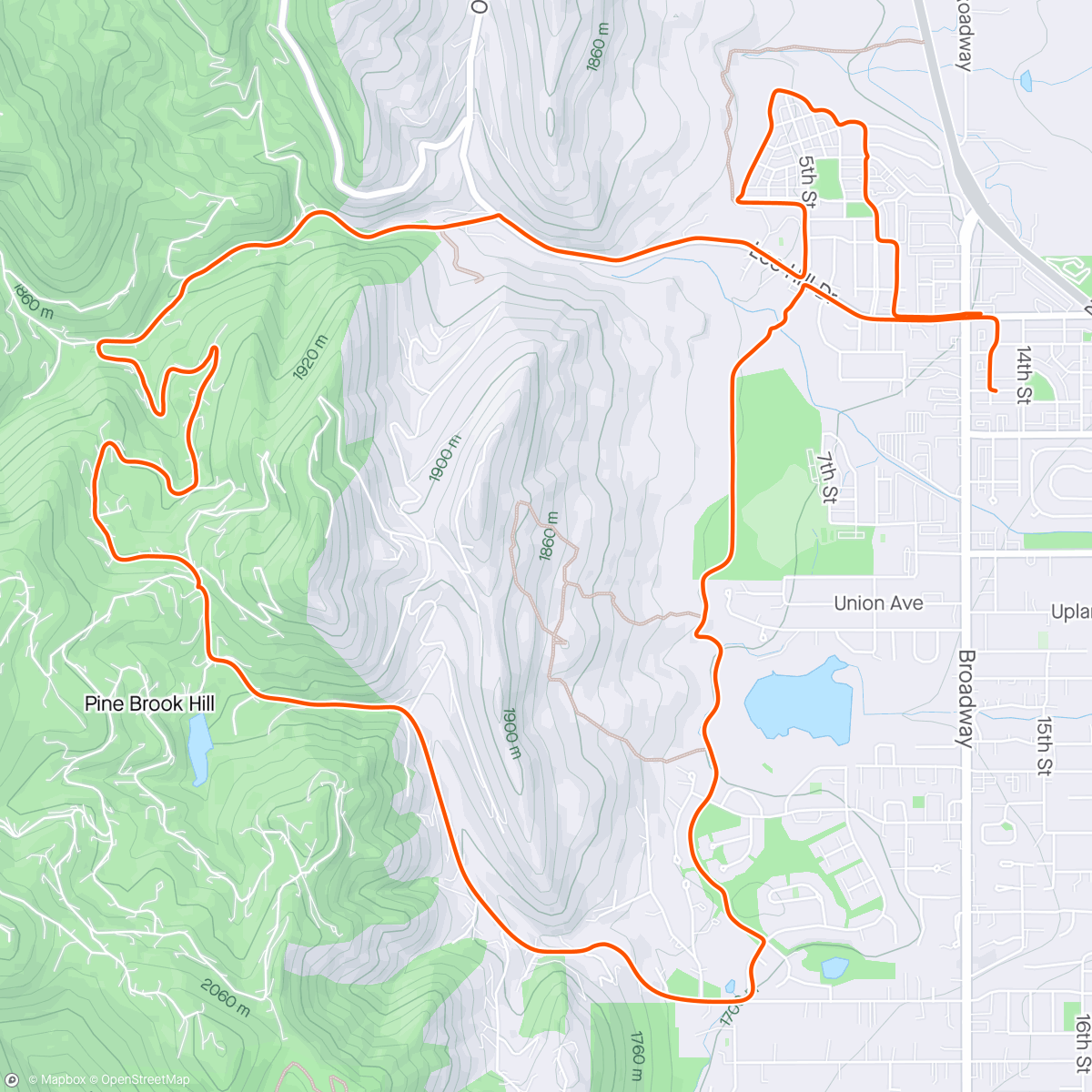 Map of the activity, Afternoon Bow Mtn