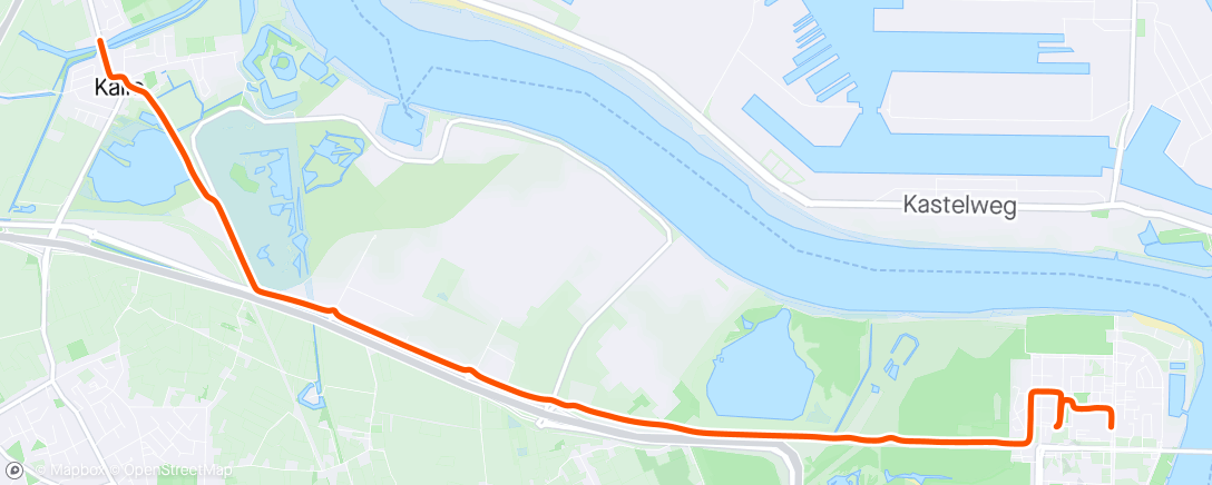 Map of the activity, Terug naar huis na de 10 miles