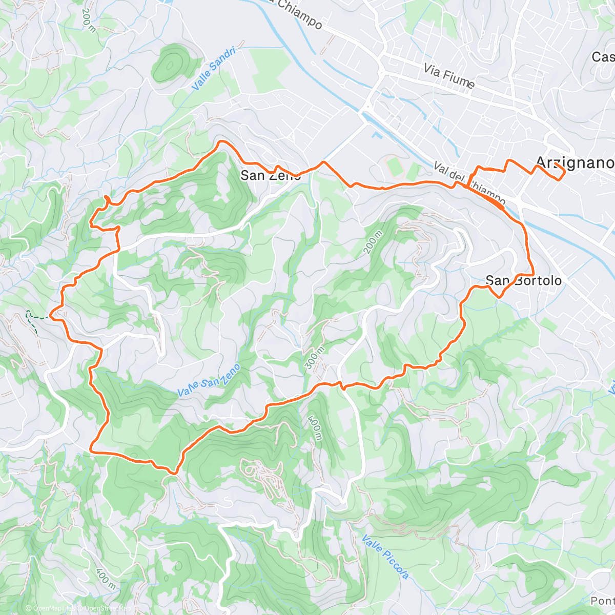 Map of the activity, Sentiero Azzurro Christmas Edition