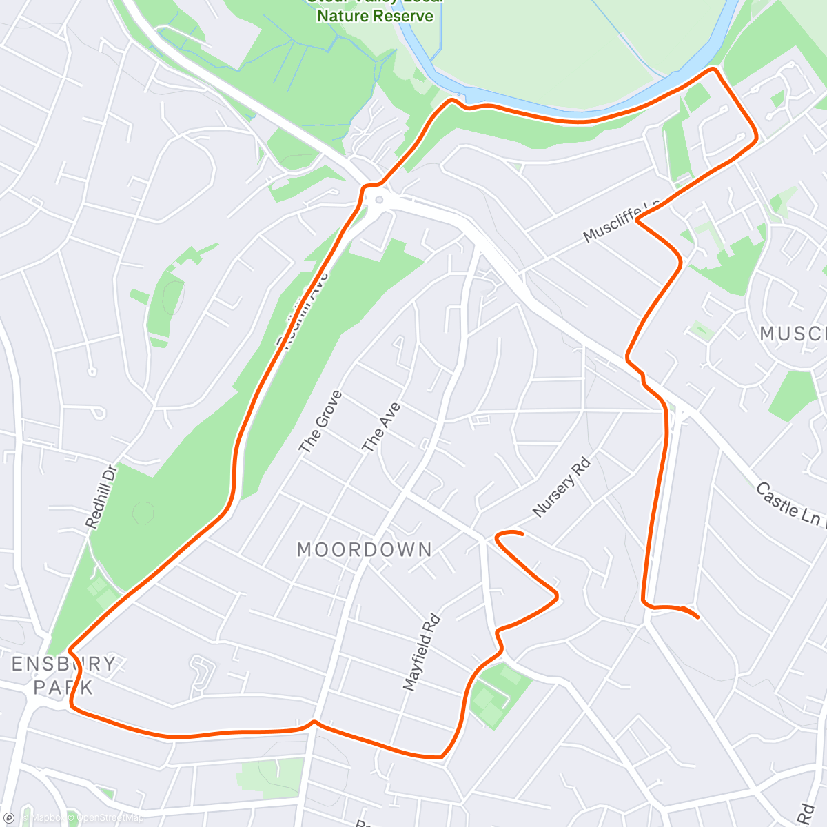 Map of the activity, Morning Run