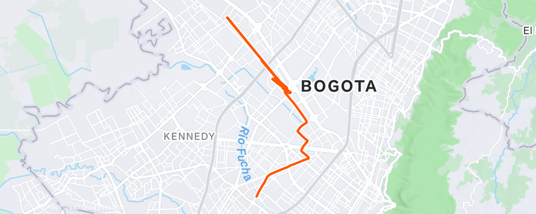 Map of the activity, Bicicleta por la mañana