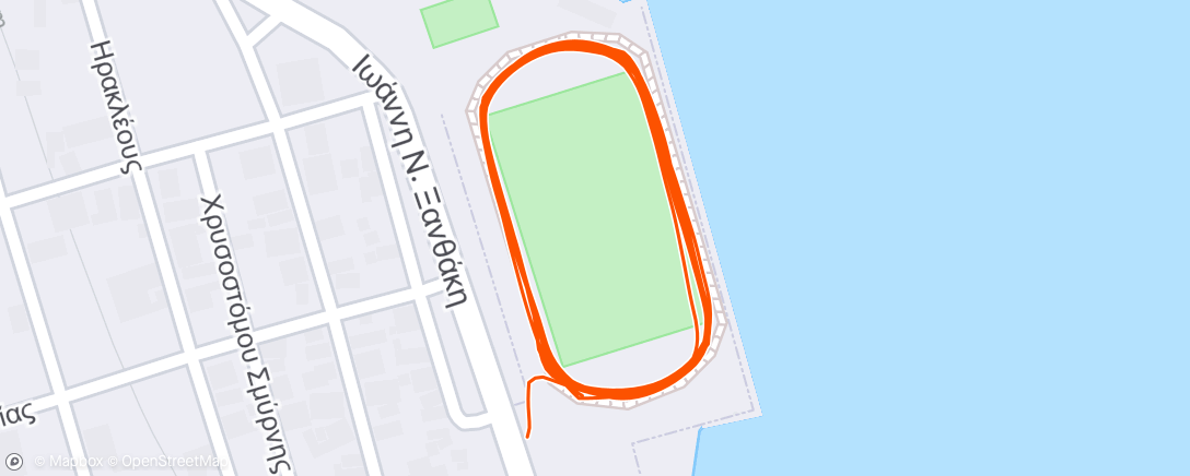 Map of the activity, Evening Run