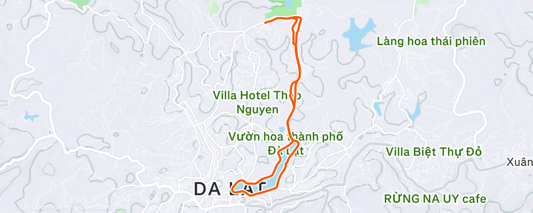 Map of the activity, Afternoon Run