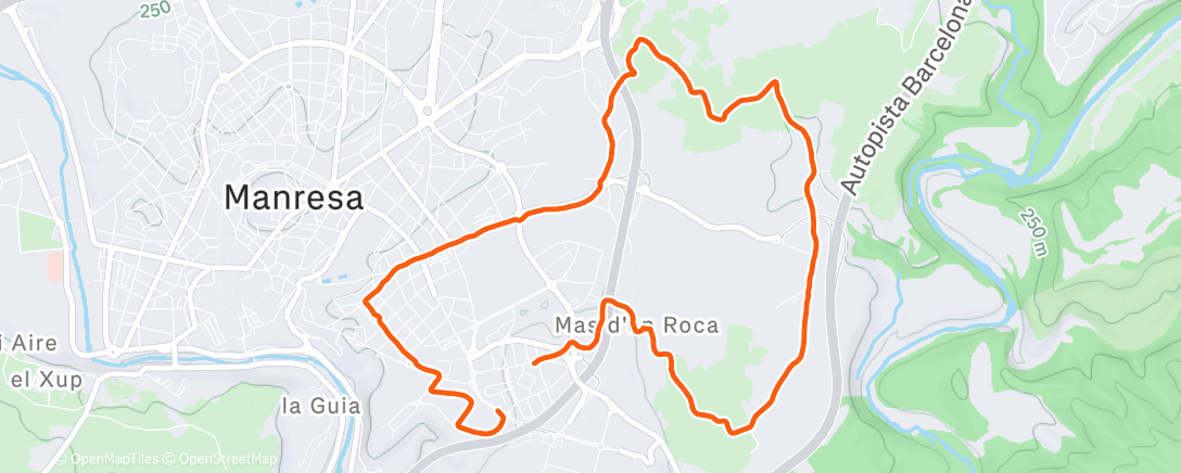 Map of the activity, Carrera de tarde