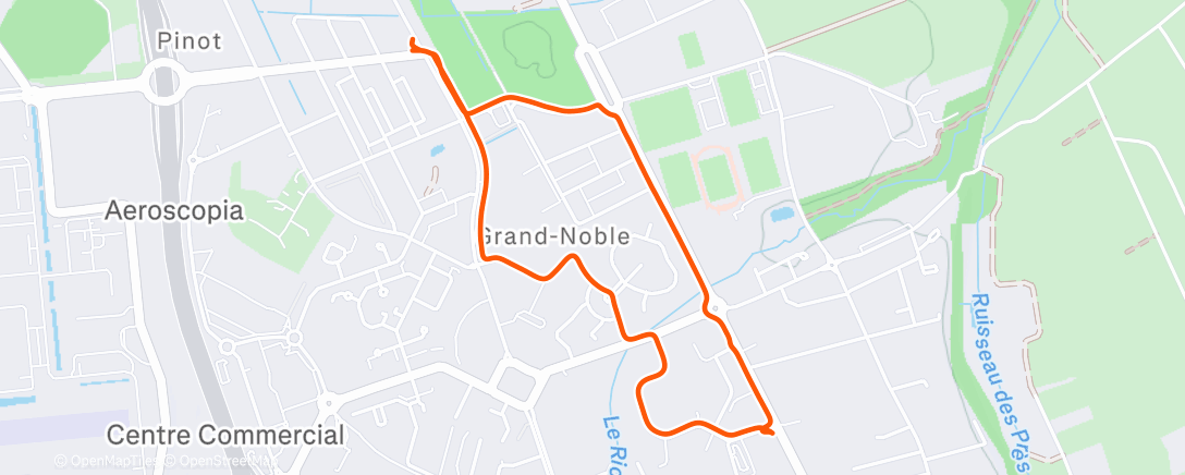 Map of the activity, Sortie vélo le matin