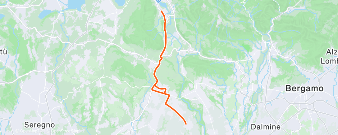 Map of the activity, Cycling