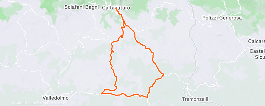 Map of the activity, Lungo collinare Caltavuturo