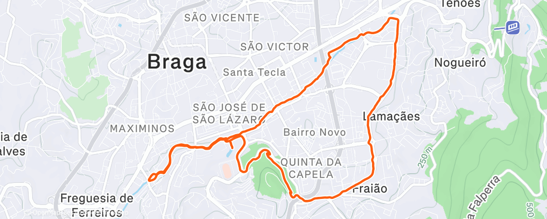 Map of the activity, Afternoon Run