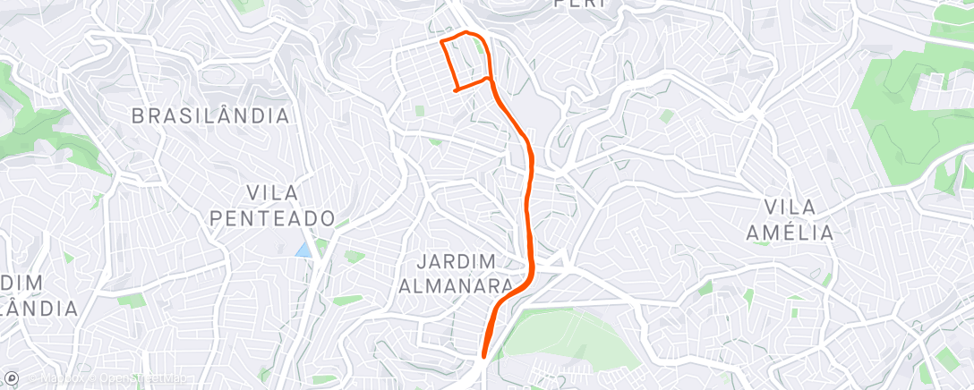 Mapa de la actividad, Corrida ao entardecer