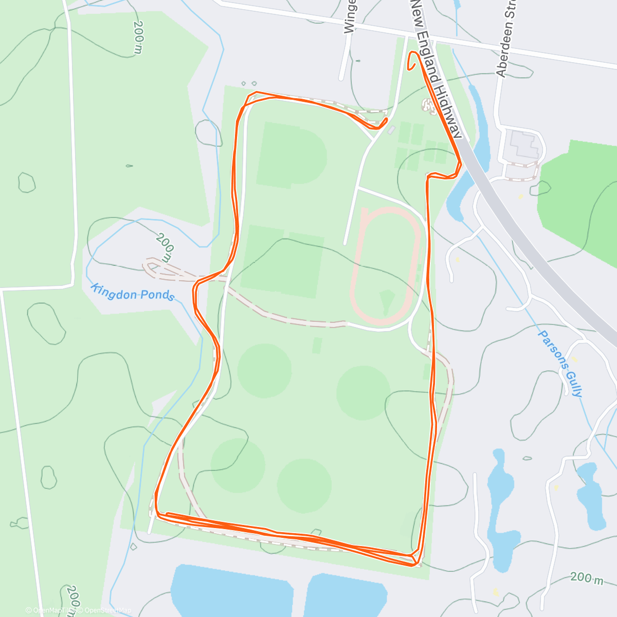 Map of the activity, Scone Parkrun