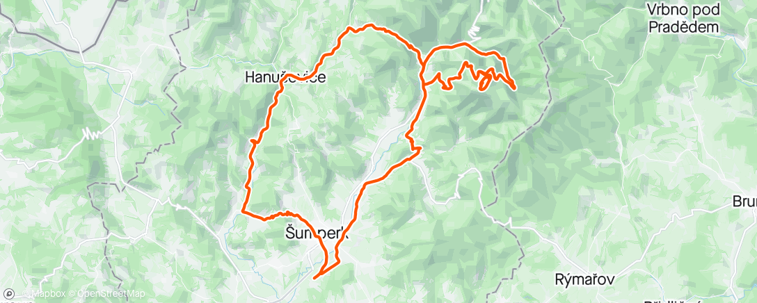 Map of the activity, Utéct bouřce za kopec na Dlouhé Stráně ⛰️