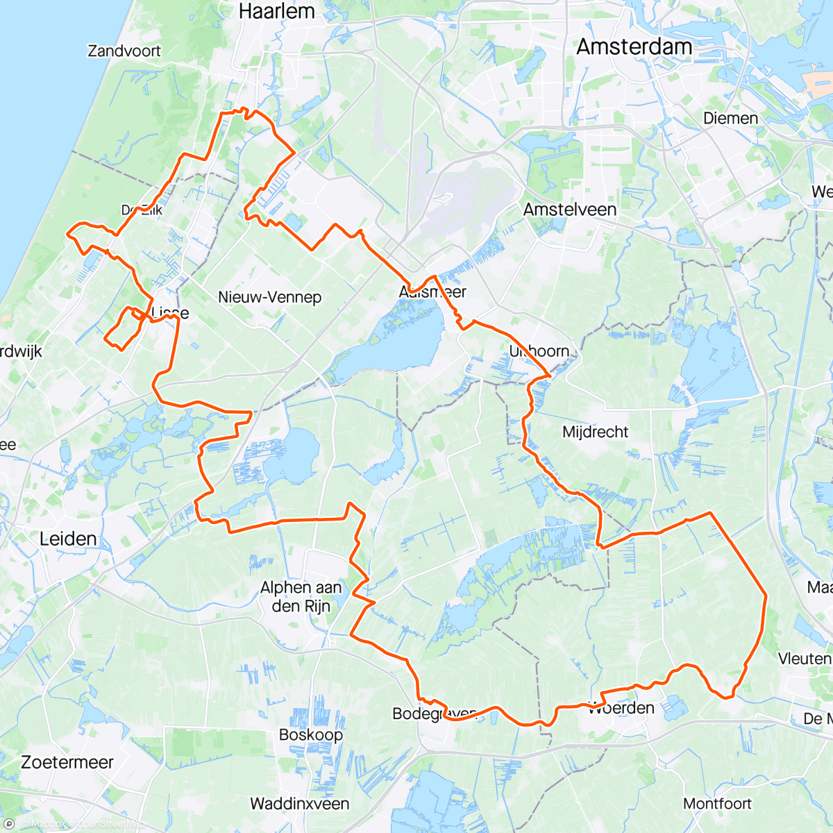 Map of the activity, Bollenstreek Classic