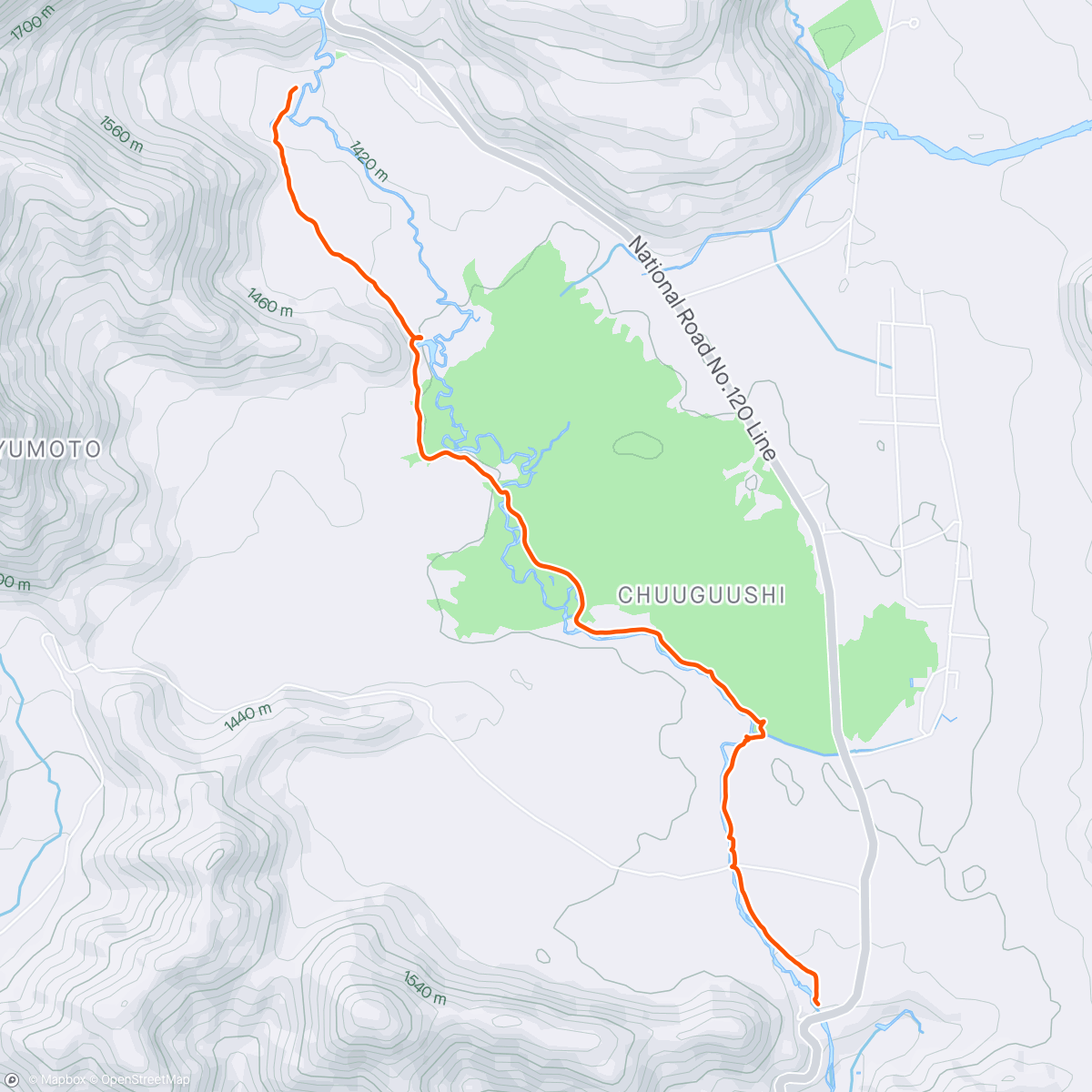 Map of the activity, Autumn waterfall hike in Nikko, Japan