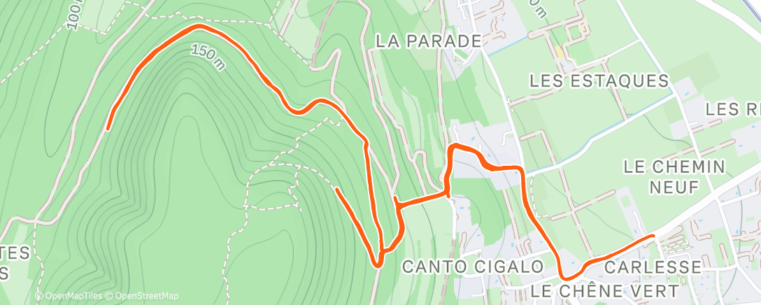 Карта физической активности (Carrera de montaña a la hora del almuerzo)