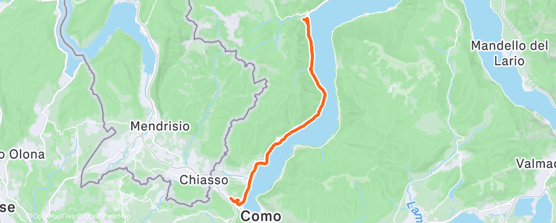 Map of the activity, Pedalata pomeridiana