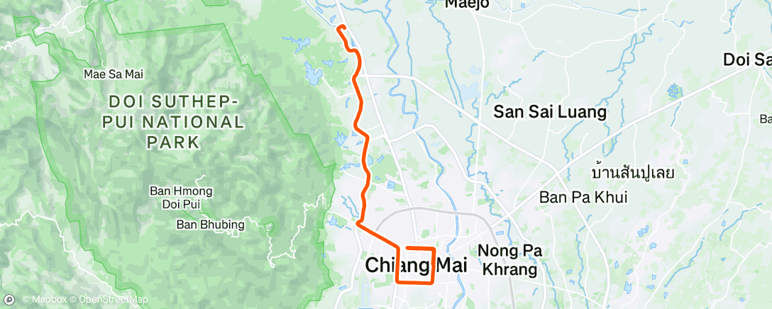 Kaart van de activiteit “Chiang Mai Marathon 21K”