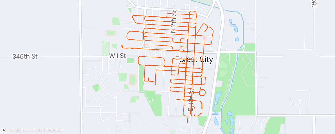 Mapa de la actividad, Tour de Forest City