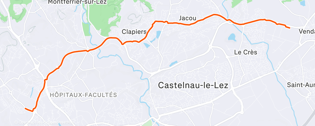 Map of the activity, Sortie vélo dans l'après-midi