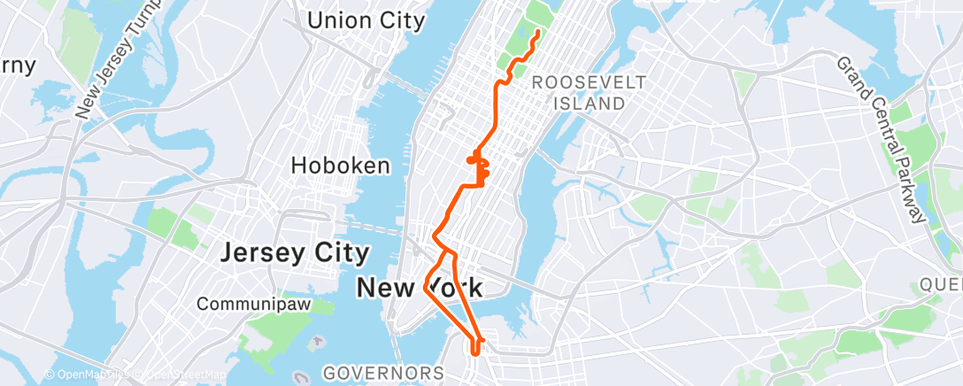 Map of the activity, Zwift - Easy Tempo (1x) on The Double Borough in New York