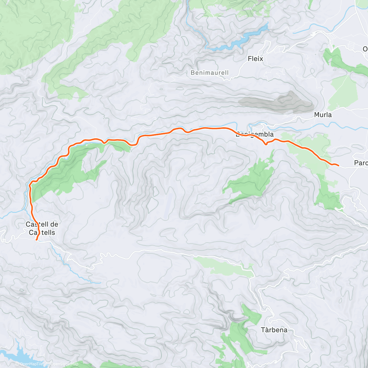 Map of the activity, ROUVY - Castell de Castells | Spain