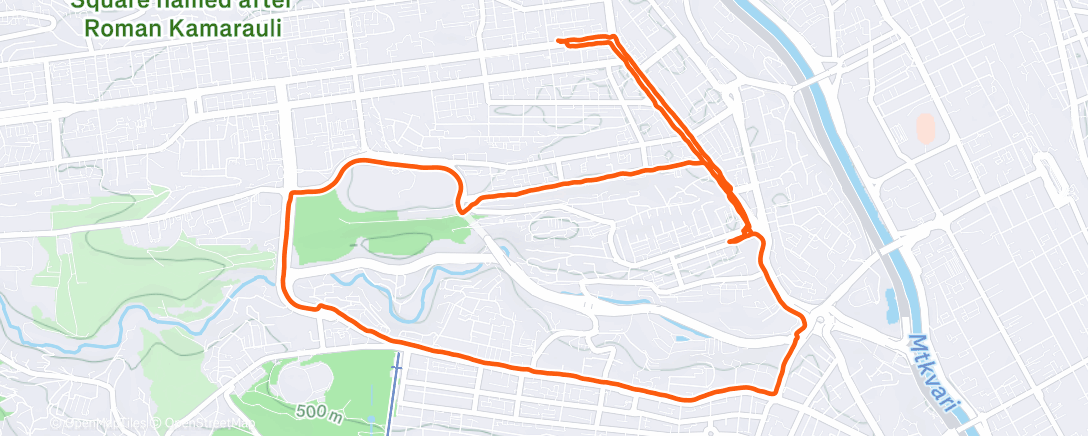 Map of the activity, Evening Run